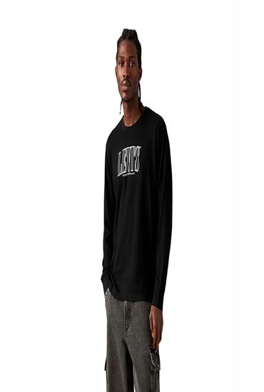 GRAPHIC TEES-rope serif logo MINERAL BLACK